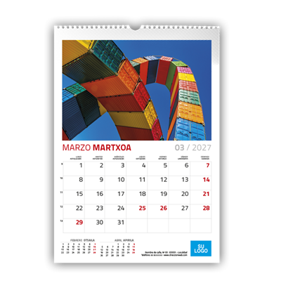 Bilingüe - Calendario A3 mes/página