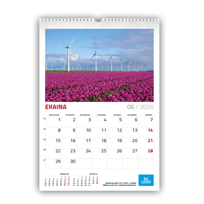 Euskera - Calendario A3 mes/página