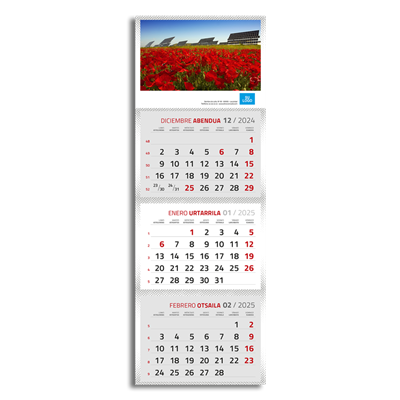 Calendario pared trimestral